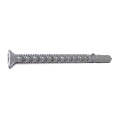 Saberdrive Self-Drilling Screw, #14 x 3 in, Gray Ruspert Steel Flat Head Torx Drive, 32 PK 09741
